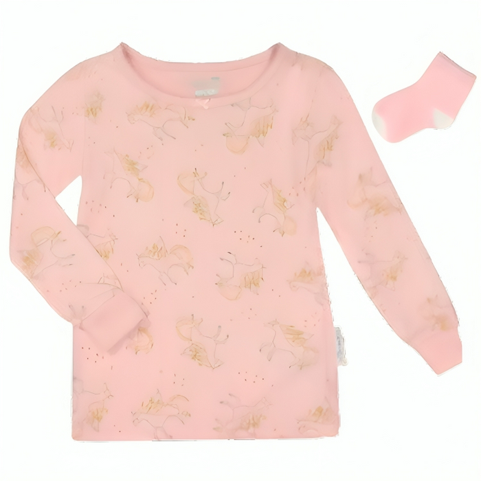 Max & Olivia - Toddler Girls Long Sleeve Pink with Socks (12M)