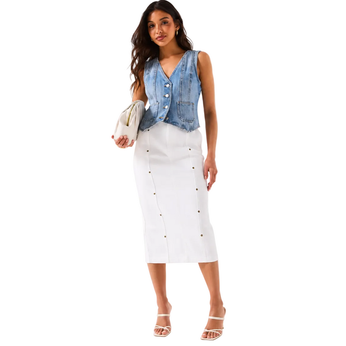 V by Very - Stud Detail Panelled Midi Skirt (10)