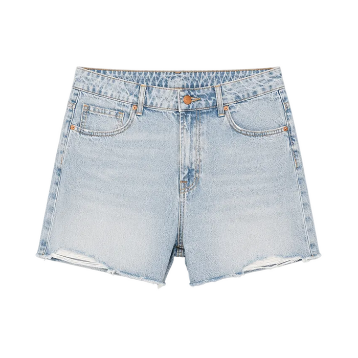 V by Very Light - Wash Denim Mom Shorts