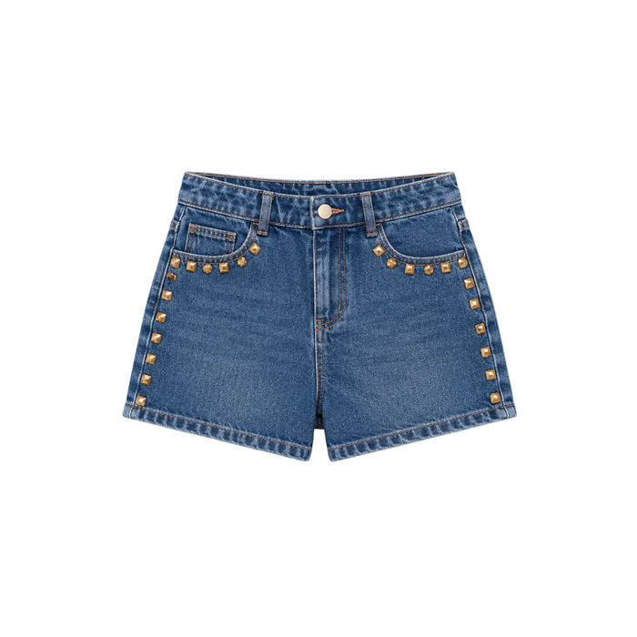 V by very - Mid Wash Denim Shorts with Stud Trim (10)
