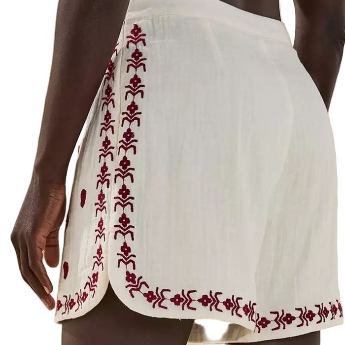 V by Very Embroidered Short Cream