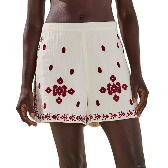 V by Very Embroidered Short Cream