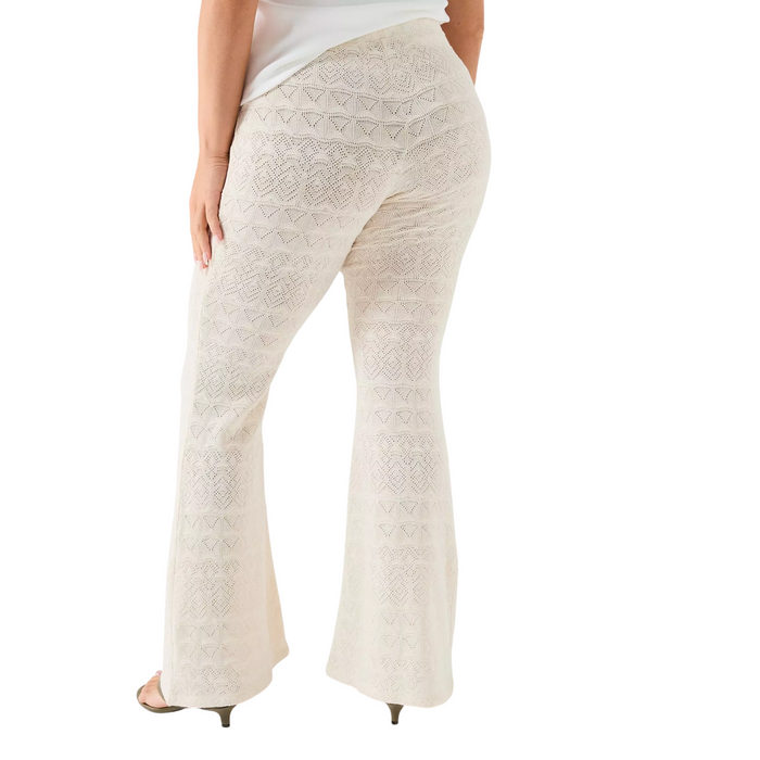 V by Very Crochet Kickflare Trousers - Cream