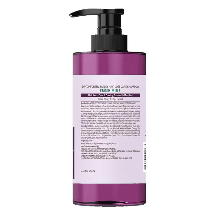 DRYOPE Hair Loss Care Shampoo - Fresh Mint 500ml