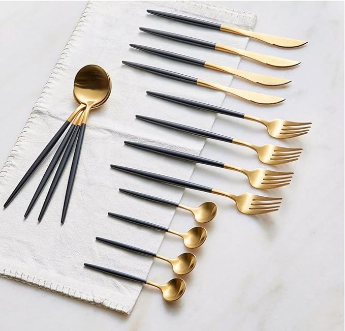 Takumi Black & Gold Cutlery Set - 24 pcs