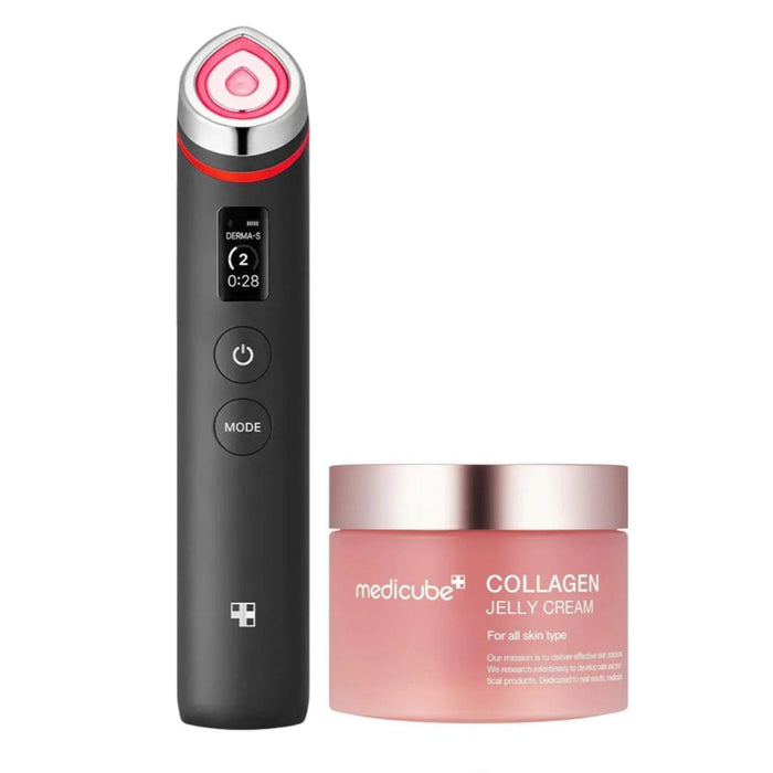 Medicube AGE-R Booster (Black) + Collagen Jelly Cream 110ml Bundle
