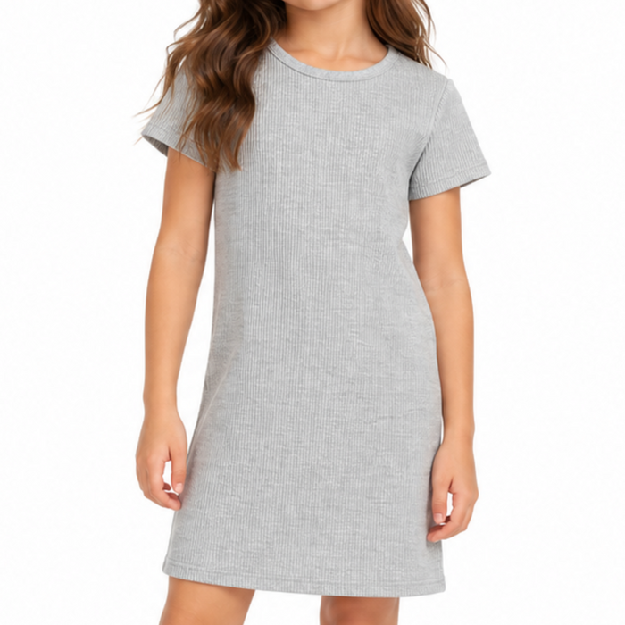 Everyday Short Sleeve Grey Marl T-Shirt Dress