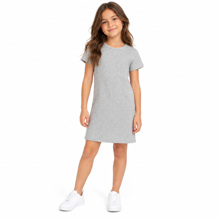 Everyday Short Sleeve Grey Marl T-Shirt Dress