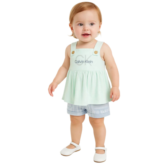 Calvin Klein - Toddler Girls Baby Doll Tank Top and Short Set (12M)