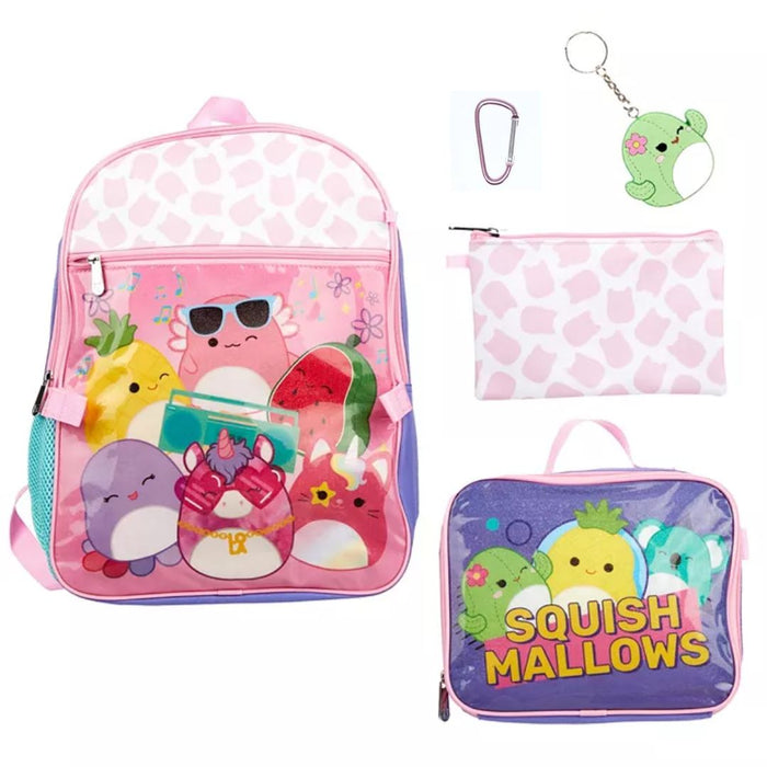 Squishmallows - Girls 5-PC Backpack Pink