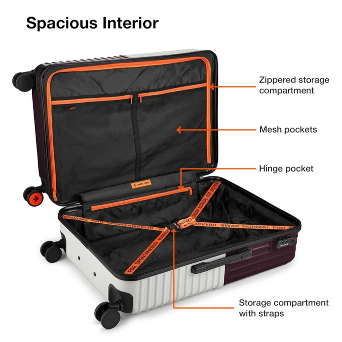 Nasher Miles Istanbul Hard-Sided ABS and PC Luggage Set of 3 Cream Brown Small, Medium & Large Trolley Bags (55, 65 & 75 cm)