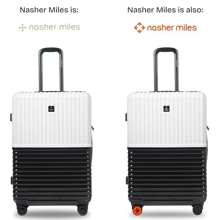 Nasher Miles Istanbul Hard-Sided ABS and PC Luggage Set of 3 Black White Small, Medium & Large Trolley Bags (55, 65 & 75 cm)
