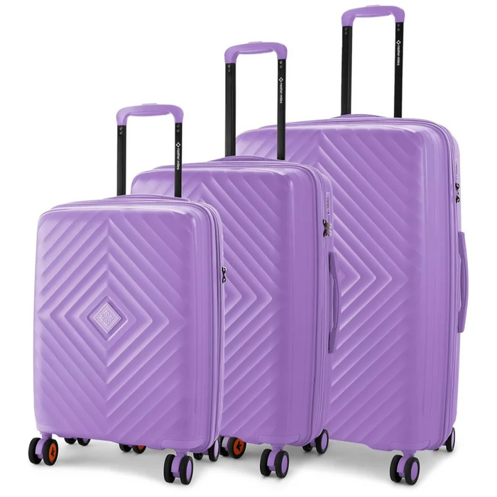 Nasher Miles Antwerp TSA Lock & Expander Hard-Sided Polypropylene Set of 3 Pastel Purple Small, Medium & Large Trolley Bags (55, 65 & 75 Cm)