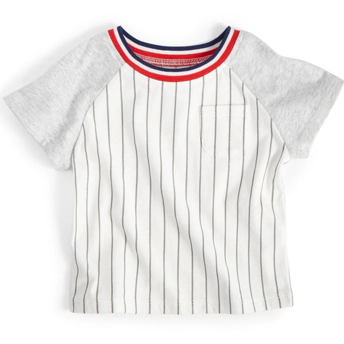 First Impressions - Baby Boys Game Stripe T-Shirt Misty Grey (3M-6M)