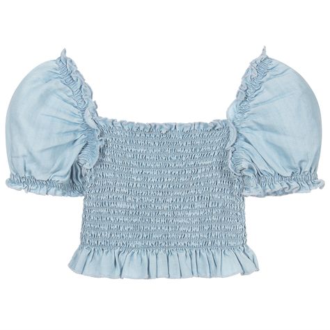 Mayoral - Little Girls Puff Sleeves Bleached Crop Top