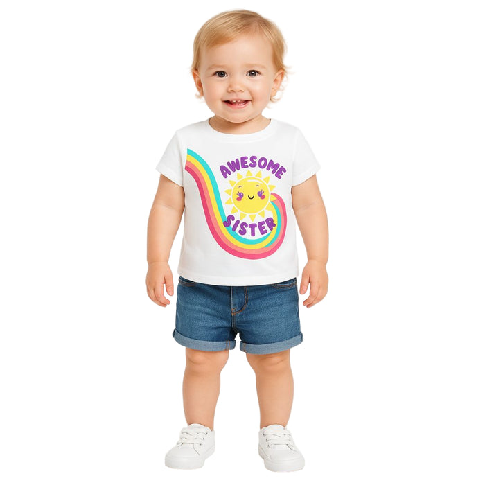 The Children's Place - Toddler Girls Awesome Sister Graphic T-Shirt (9M-12M)
