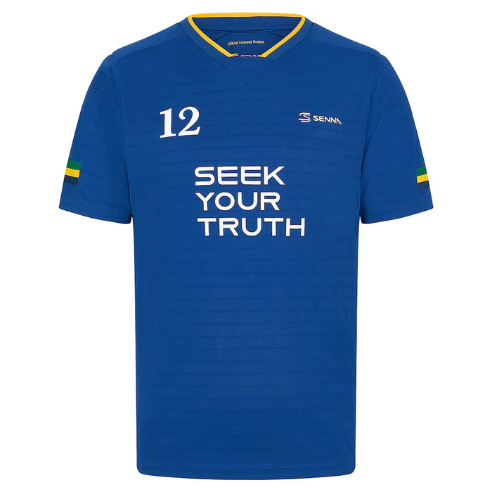 Senna Signature Men AS FW Stripe Sport T-Shirt Navy