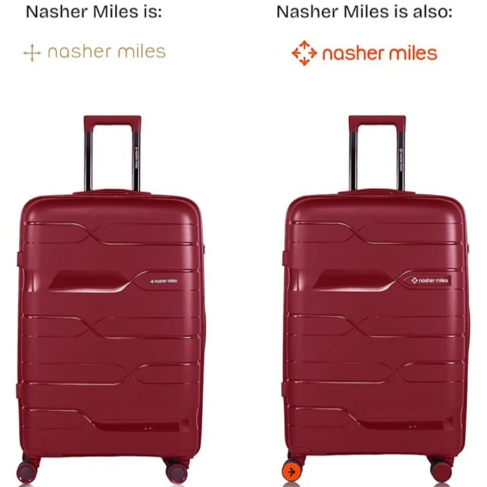 Nasher Miles Paris Hard-Sided Polypropylene Check-in Luggage 24 Inch | 65 Cm Spinner Trolley Bag, Medium Maroon