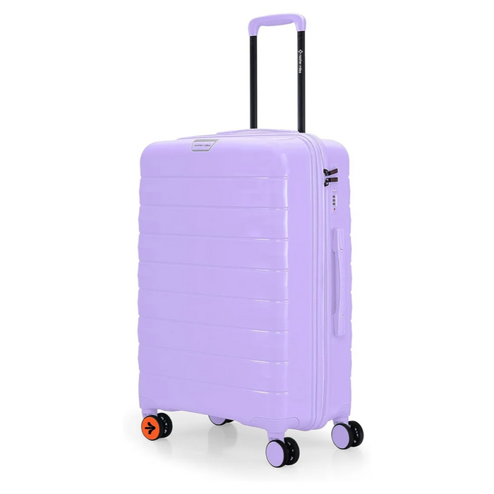 Nasher Miles Vienna Hard-Sided Polypropylene Check-in Luggage Purple 24 Inch |65cm Trolley Bag Medium