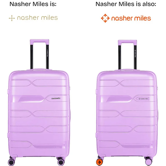 Nasher Miles Paris Hard-Sided Polypropylene Luggage Set of 2 Purple Trolley Bags (65 & 75 Cm) Medium & Large