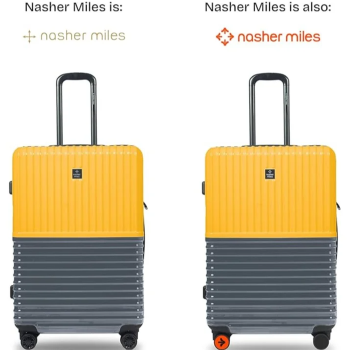Nasher Miles Istanbul Hard-Sided ABS and PC Check-in Luggage Yellow Grey 24 inch |65cm Medium Trolley Bag