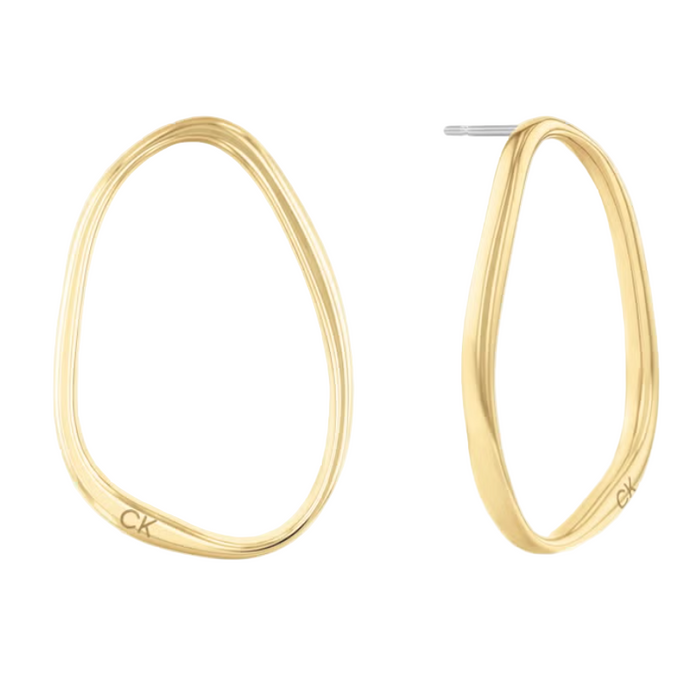 Calvin Klein Women's Ionic Plated Thin Gold 1 Steel Earrings -35000451