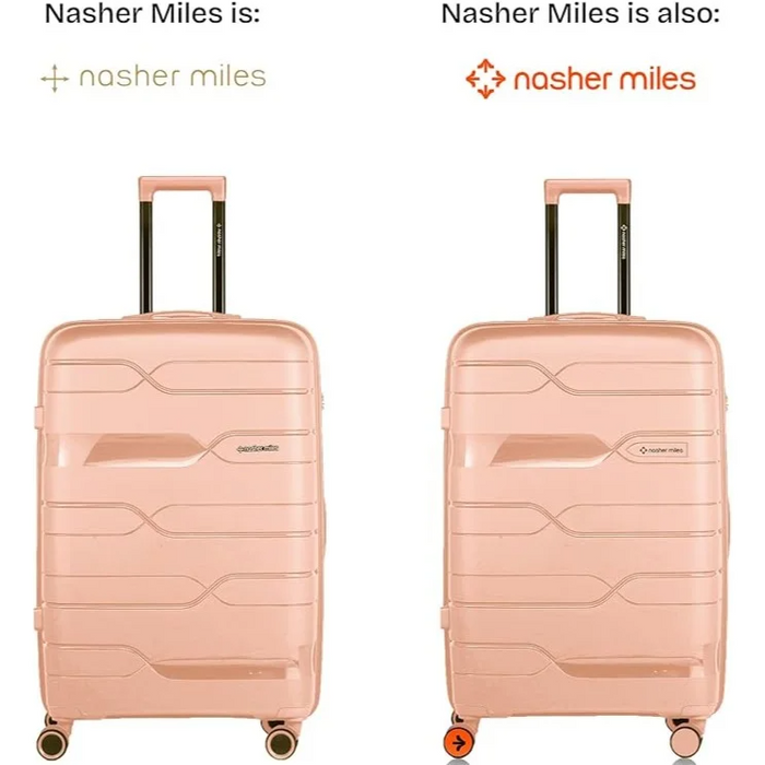 Nasher Miles Paris Hard-Sided Polypropylene Check-in Luggage Peach 28 Inch|75 Cm Spinner Trolley Bag, Large
