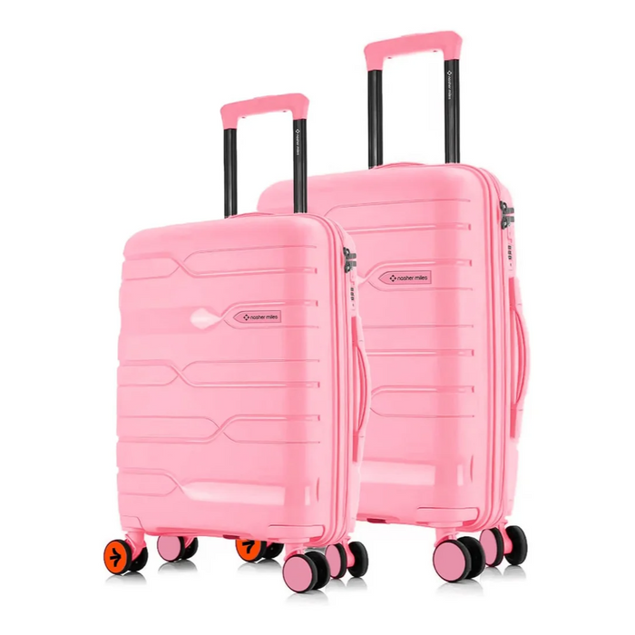 Nasher Miles Paris Hard-Sided Polypropylene Luggage Set of 2 Trolley Bags (65 & 75 Cm) Medium & Large, Pink