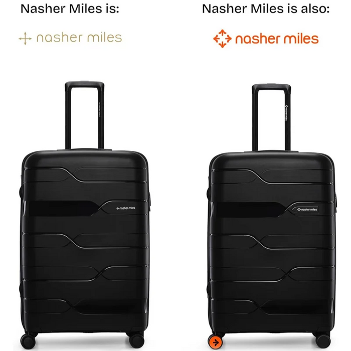 Nasher Miles Paris Hard-Sided Polypropylene Luggage Set of 3 Black Trolley Bags (55, 65 & 75 Cm) Small, Medium & Large