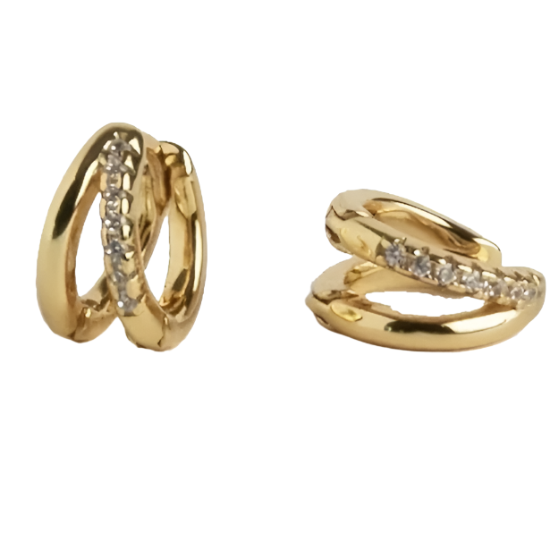 GOOD VIBES - Double Huggie Hoop