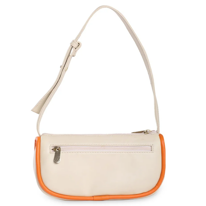 Caprese Gracie Baguette Medium Handbag - Cream