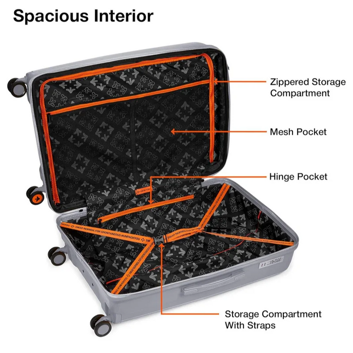 Nasher Miles Antwerp TSA Lock & Expander Hard-Sided Polypropylene Set of 3 Grey Small, Medium & Large Trolley Bags (55, 65 & 75 Cm)