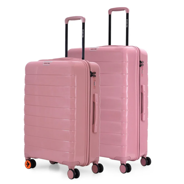 Nasher Miles Vienna Hard-Sided Polypropylene Luggage Set of 2 Pink Trolley Bags (55 & 65 cm) Small & Medium
