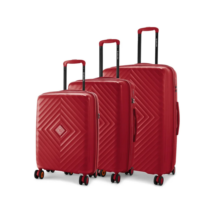 Nasher Miles Antwerp TSA Lock & Expander Hard-Sided Polypropylene Set of 3 Maroon Small, Medium & Large Trolley Bags (55, 65 & 75 Cm)