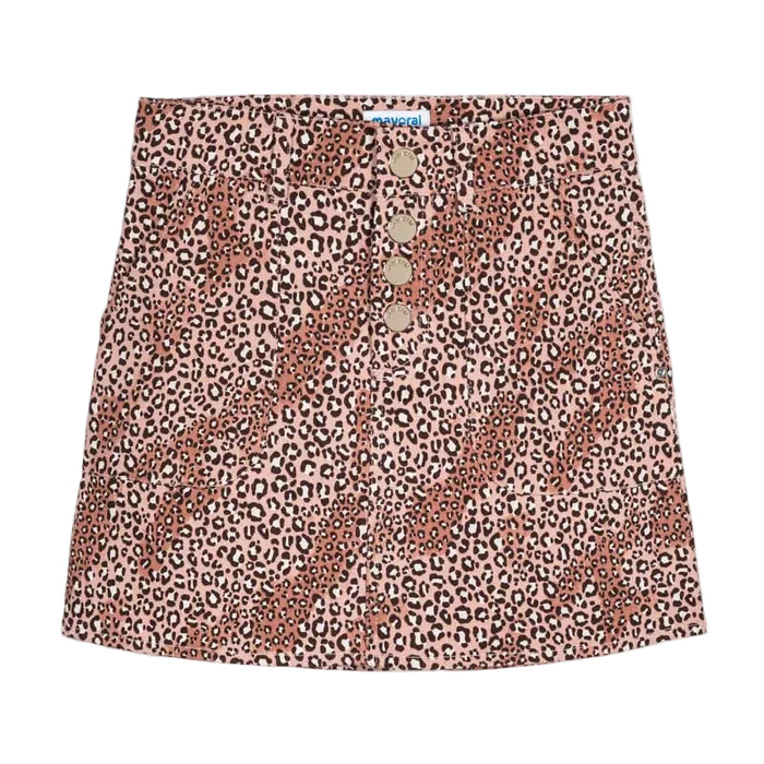 Mayoral - Big Girls Leopard Dusty Pink Skirt