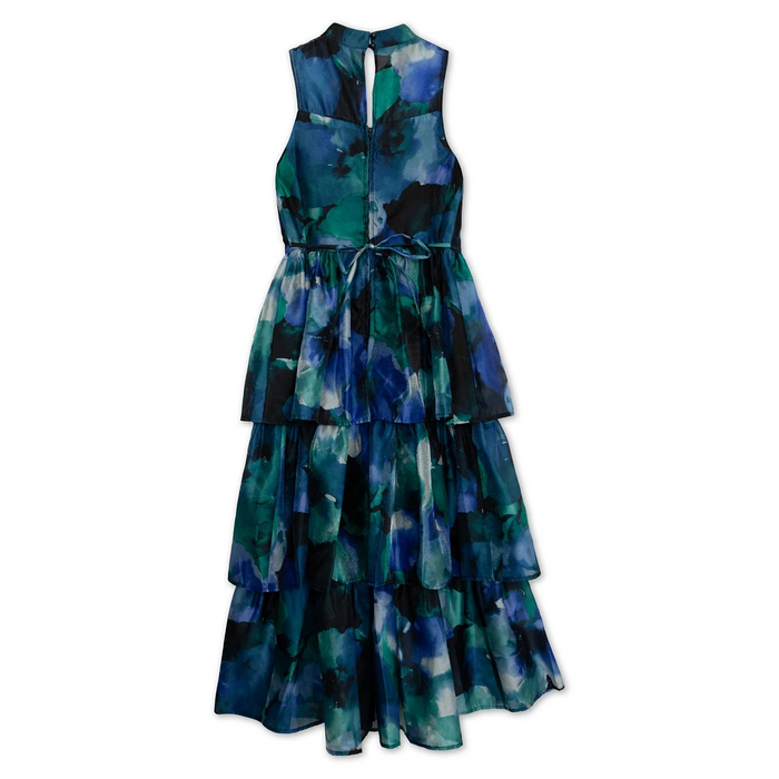 Speechless - Big Girls Floral-Print Ruffled Tiered Sundress BlueGreen (10)