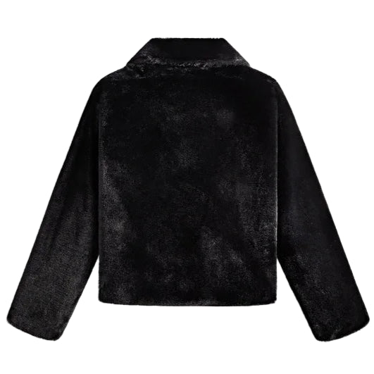 Epic Threads - Toddler Girls Faux-Fur Button-Up Long Sleeves Jacket Deep Black