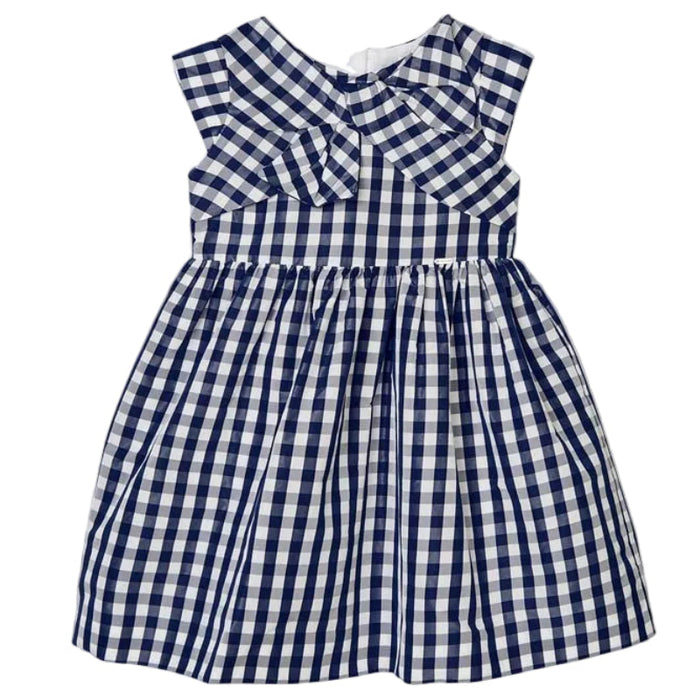 Mayoral - Little Girls Dress Checkered Blue and White