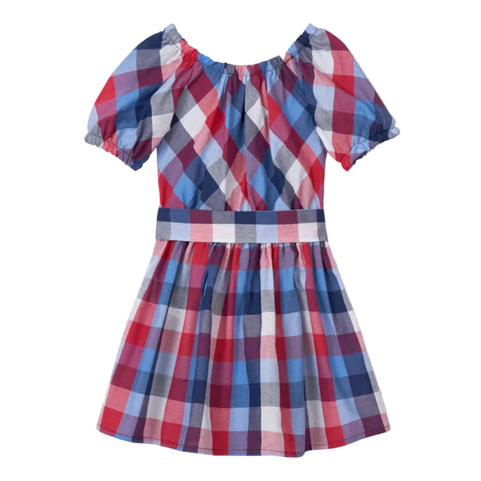 Mayoral - Little Girls Gingham Dress Red/Blue Design