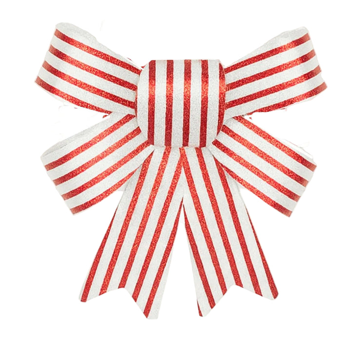 Stripe Red and White Decorative Bow