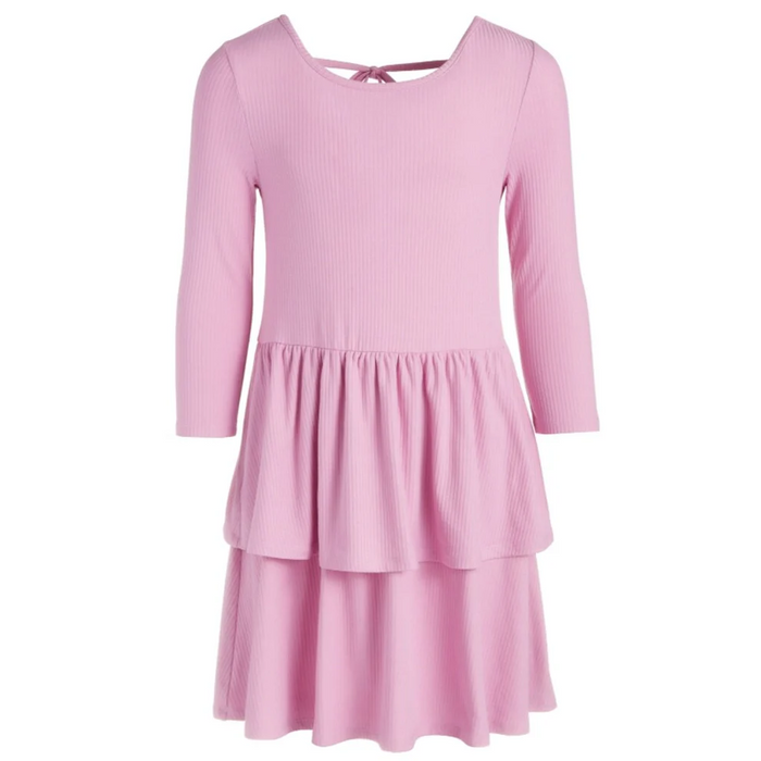 Epic Threads Big Girls Ribbed-Knit Tiered Ruffle Dress Sweet Wisteria Large (12-14)