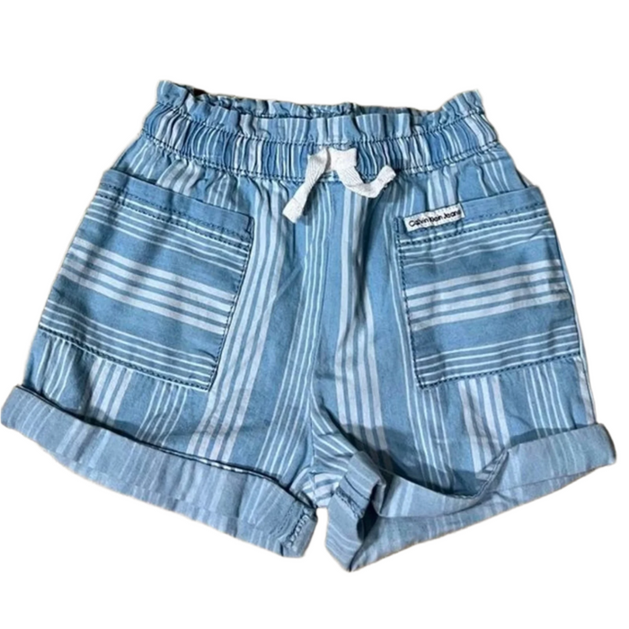 Calvin Klein - Toddler Girls Stripe Front Pocket Shorts