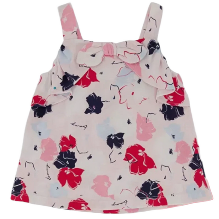 Tommy Hilfiger - Little Girls Bow Floral Top Red