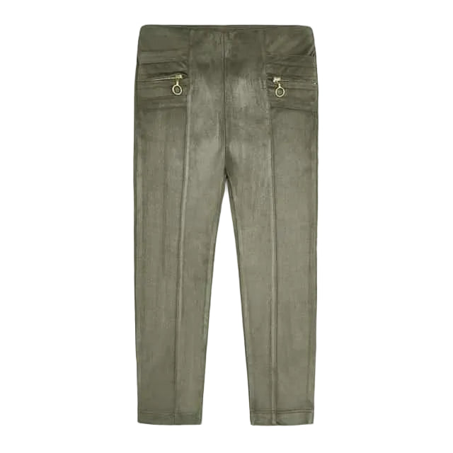 Mayoral - Little Girls Suede Leggings Olive Green