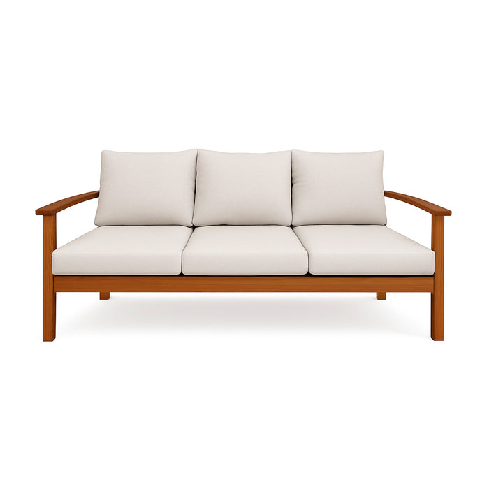 Tramontina Fitt 3 Seats Sofa in Jatoba Wood with Armrest With Cushion